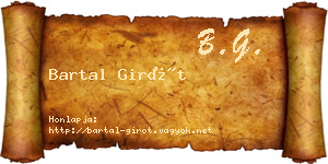 Bartal Girót névjegykártya